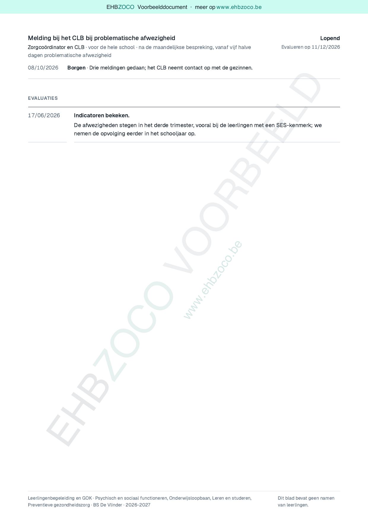 Pagina 9 van 19 van het voorbeeldbeleid