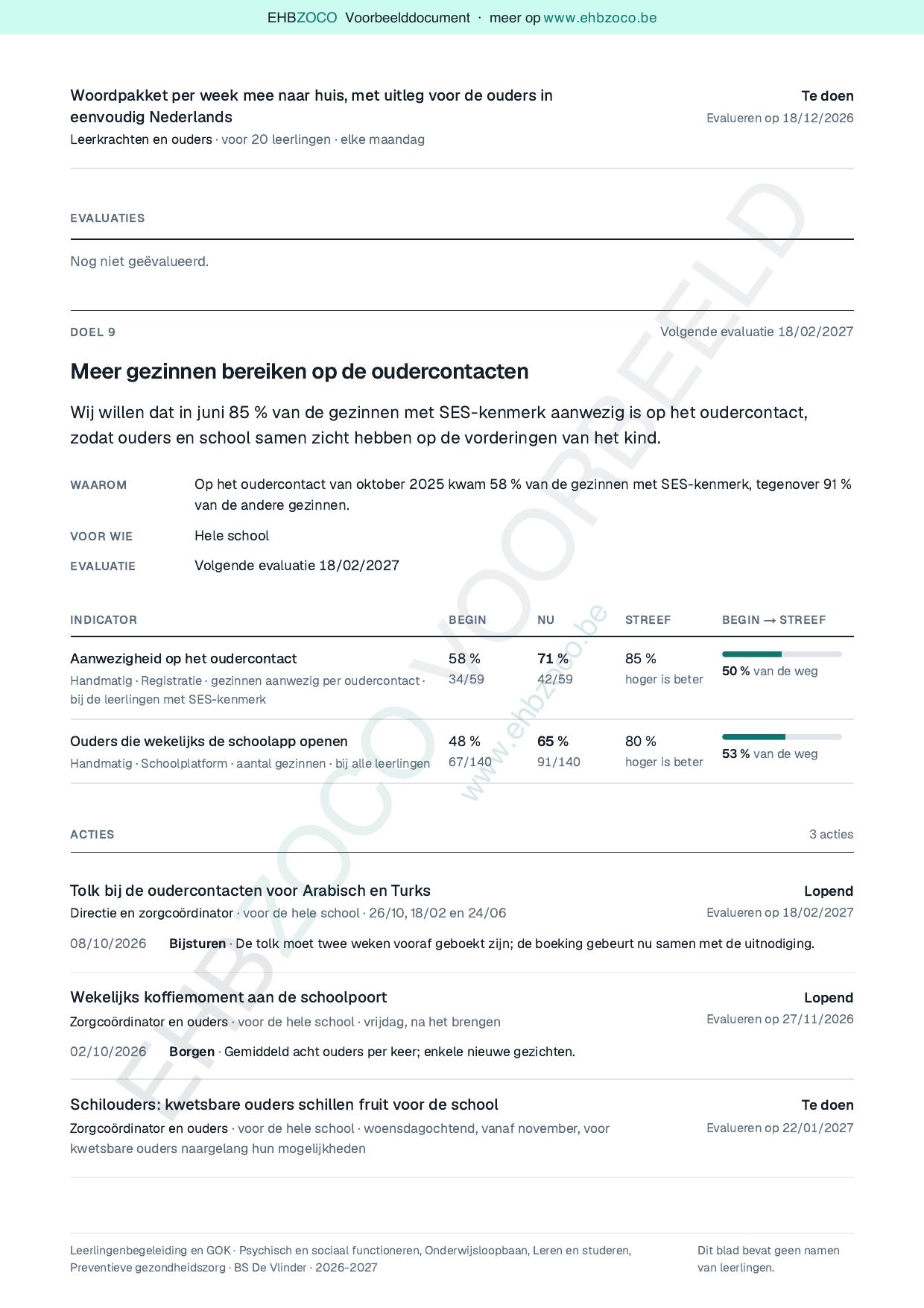Pagina 14 van 19 van het voorbeeldbeleid