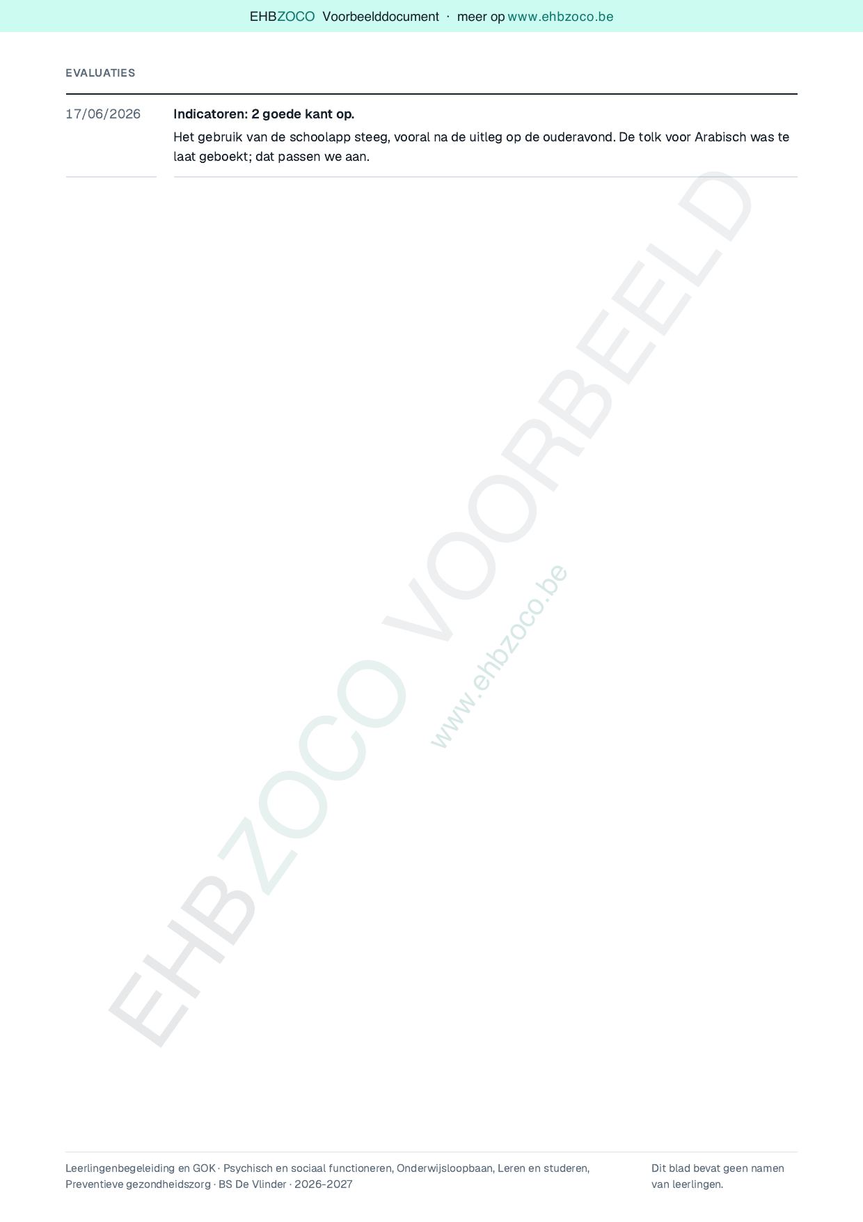 Pagina 15 van 19 van het voorbeeldbeleid